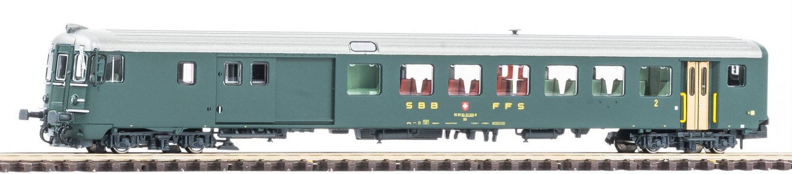 N-Cab Car Bdt 902-8, green with old lettering, SBB, Era IV, N, PIKO 94362