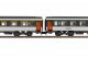 N-2-Piece Set Compartment Car 1.Class + 2.Class SNCF IV/V, N, PIKO 94505