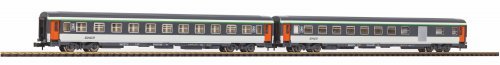 N-2-Piece Set Compartment Car 2.Class+ 2.Class/Baggage Compartment SNCF IV/V, N, PIKO 94506