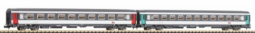 N-2-Piece Set Compartment Car 1.Class+ 2.Class SNCF VI, N, PIKO 94507