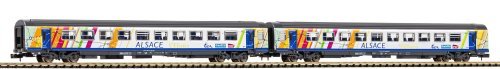 N-2-Piece Set Corail Car ALSACE 2x 2.Class SNCF VI, N, PIKO 94510