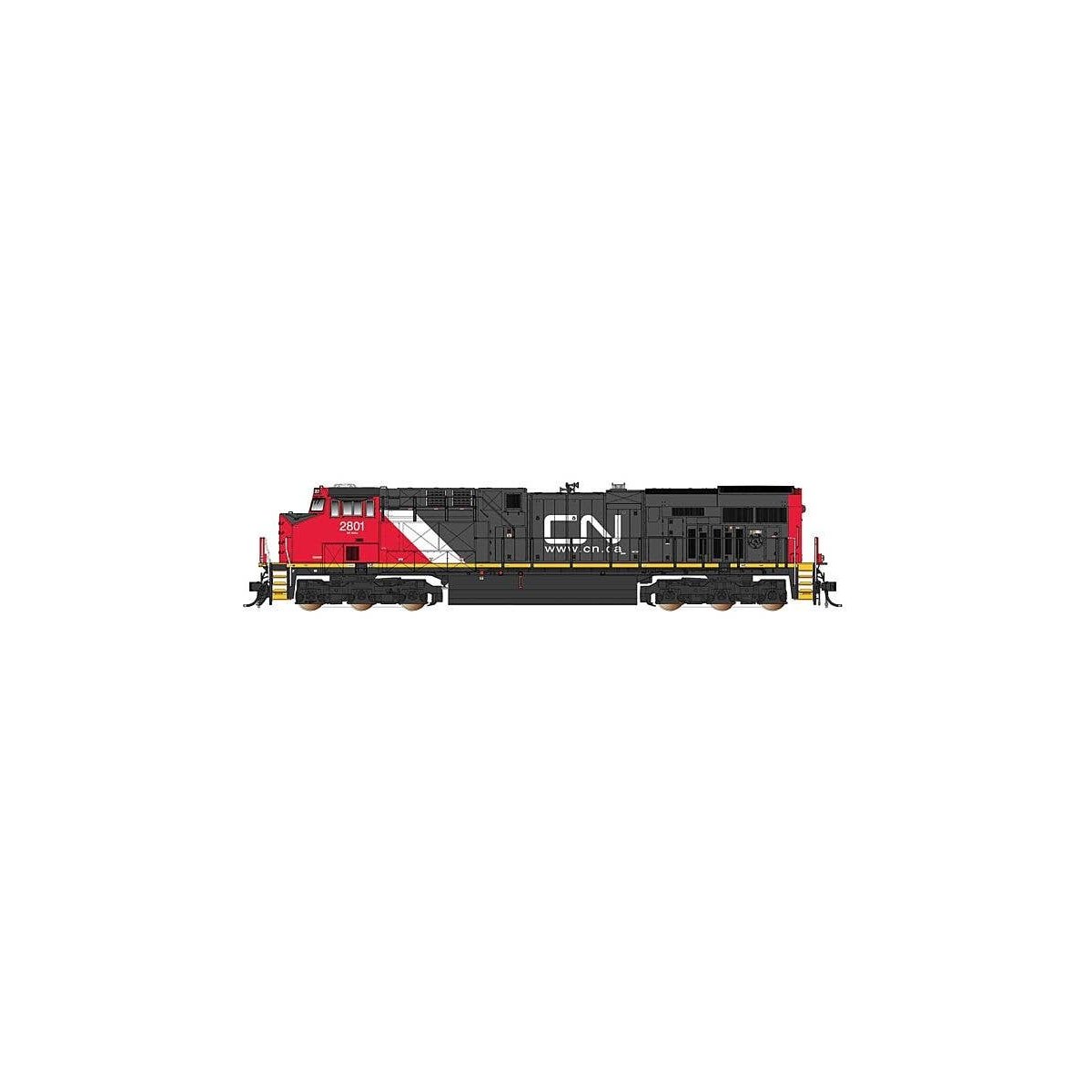 GE ES44AC GEVO - DCC -- Canadian National (black, red, white, Website Logo), HO, Intermountain Railway Company 49783