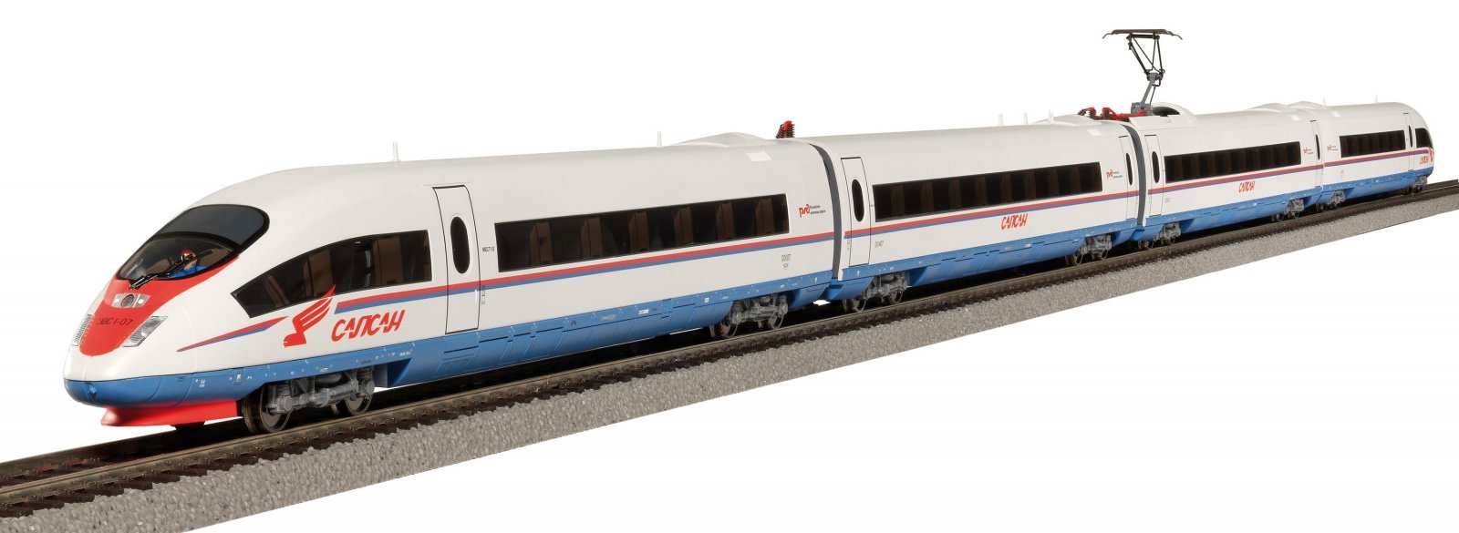 RZhD ICE3 4-Car Train Velaro Sapsan DC, HO, PIKO 96724