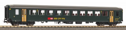 Passenger Car EW I 2. Class green, new lettering SBB Era V, HO, PIKO 96778