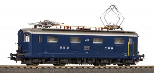 Electric Locomotive/Sound Re 4/4 I 409 blue SBB III + PluX22 Dec., HO, PIKO 96893
