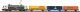 Starter Set with Roadbed TRAXX RENFE with 3 Container Flat Car, HO, PIKO 96900