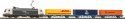Starter Set with Roadbed TRAXX RENFE with 3 Container Flat Car, HO, PIKO 96900