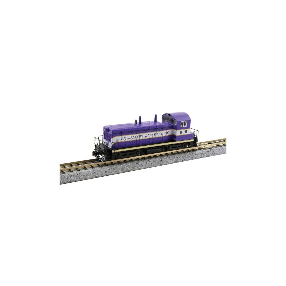 EMD NW2 - Standard DC -- Atlantic Coast Line 605 (silver, purple, yellow), N, Kato USA Inc 1764390
