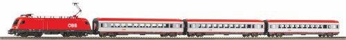 Starter Set Taurus ÖBB w. 3 IC Passenger cars, PIKO A-Track w. Railbed, HO, PIKO 97947