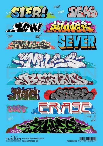 Graffiti Decal Set, HO Scale, Fusion Scale Graphics 100204