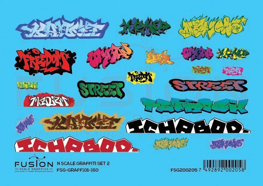 Graffiti Decal Set, N Scale, Fusion Scale Graphics 200205