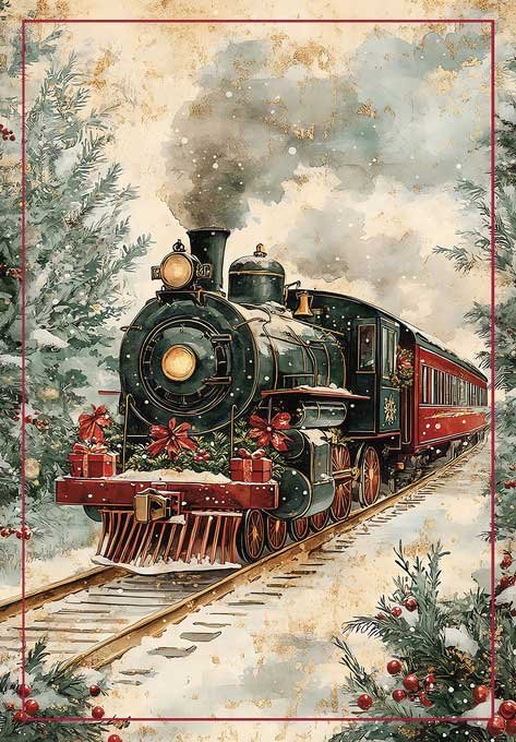 Steam Train Christmas Cards, ALL Scales, Train Enthusiast Vendors 76582