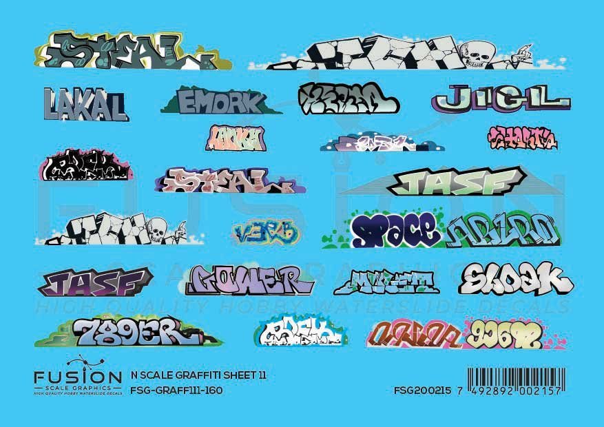 Graffiti Decal Set, N Scale, Fusion Scale Graphics 200215