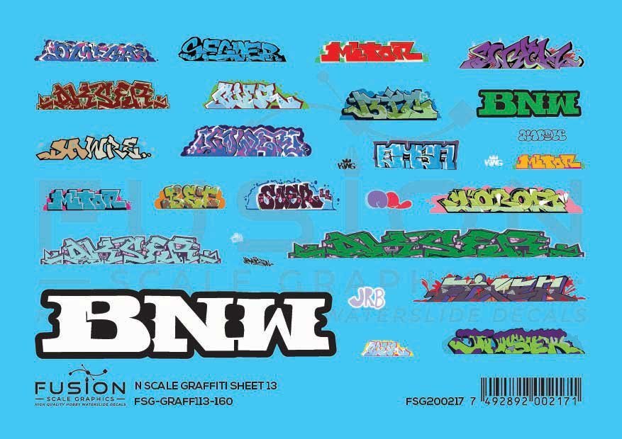 Graffiti Decal Set, N Scale, Fusion Scale Graphics 200217