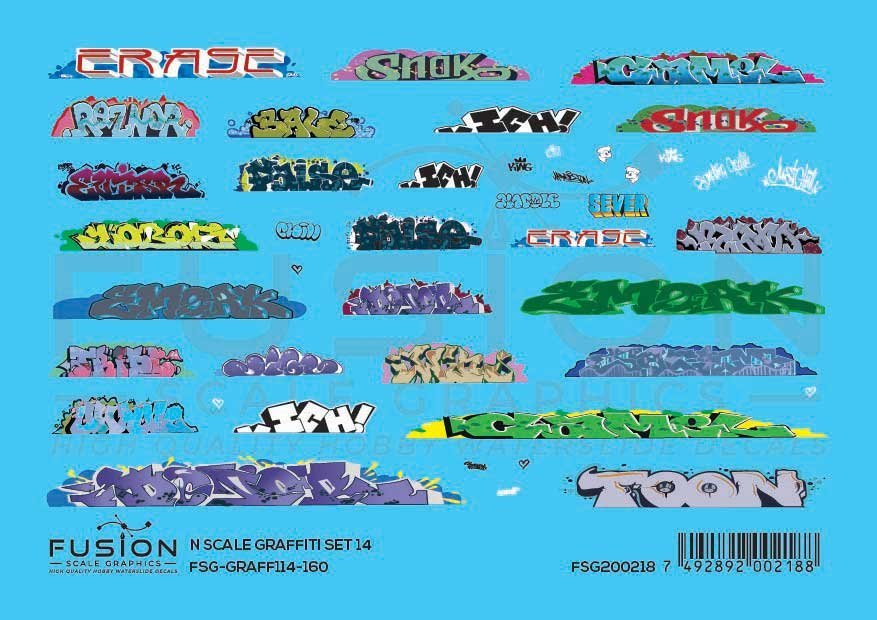 Graffiti Decal Set, N Scale, Fusion Scale Graphics 200218