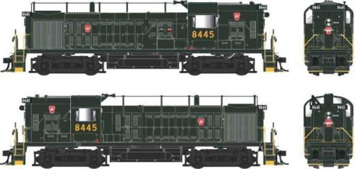 Alco RS3 Hammerhead High Hood - Standard DC -- Pennsylvania Railroad 8445 (With Trainphone Antenna, Brunswick Green, Smal, HO, B