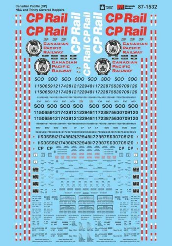Railroad Decal Set, HO Scale, Microscale Industries Inc 871532