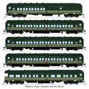 NP Heavyweight 5-Car Passenger Set, Loewy Two-Tone Green, (1195, 1352, 1357, 1364, "Green River"), N, BLI, 10763