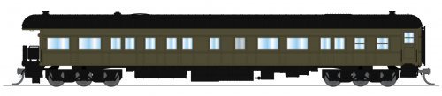 Unlettered Business Car, Pullman Green w/ Balloon Roof, N, BLI, 10782