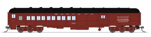 ATSF Coach-Baggage Combine, 2403, Mineral Red w/ White, N, BLI, 10790
