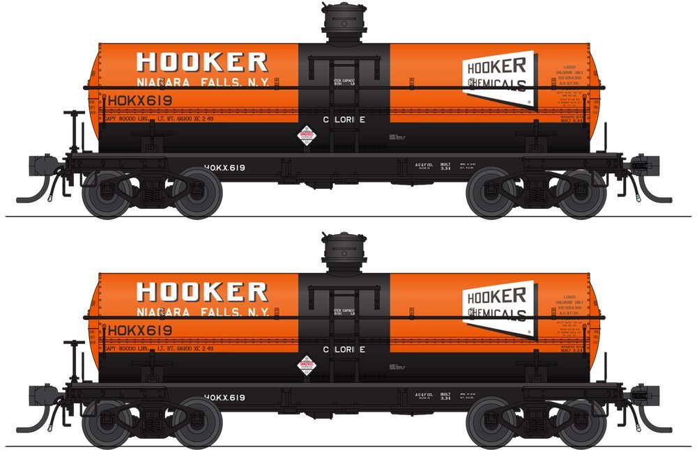 6000 Gallon Tank, Hooker Chemicals, Billboard Scheme, 2-pack, HO (HOKX 688, HOKX 689), HO, BLI, 10357