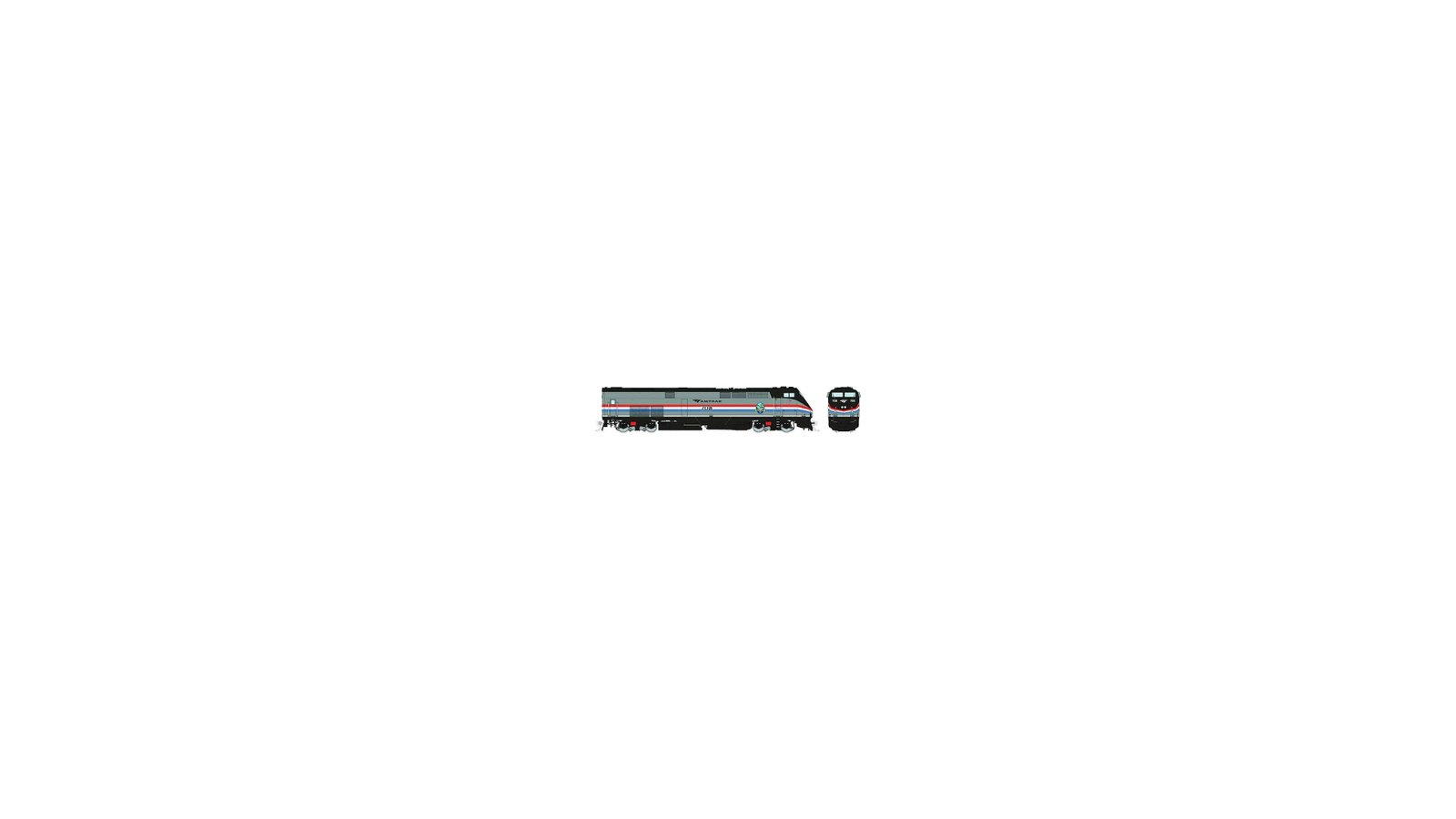 GE P32AC-DM - Standard DC -- Amtrak 715 Phase III, silver, r
