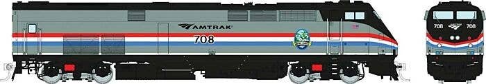 GE P32AC-DM - Standard DC -- Amtrak 715 (Phase III, silver, red, white, blue, black, Empire Service), HO, Rapido Trains Inc 8500