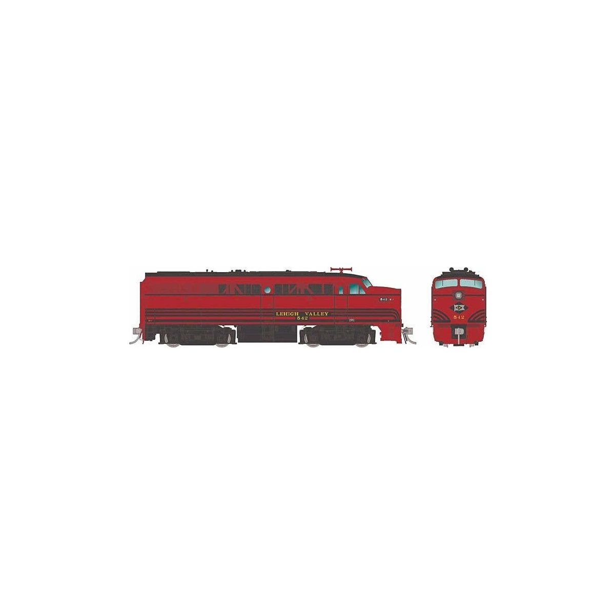Alco FA1 - Standard DC -- Lehigh Valley 546 (Cornell Red, black), HO, Rapido Trains Inc 37049