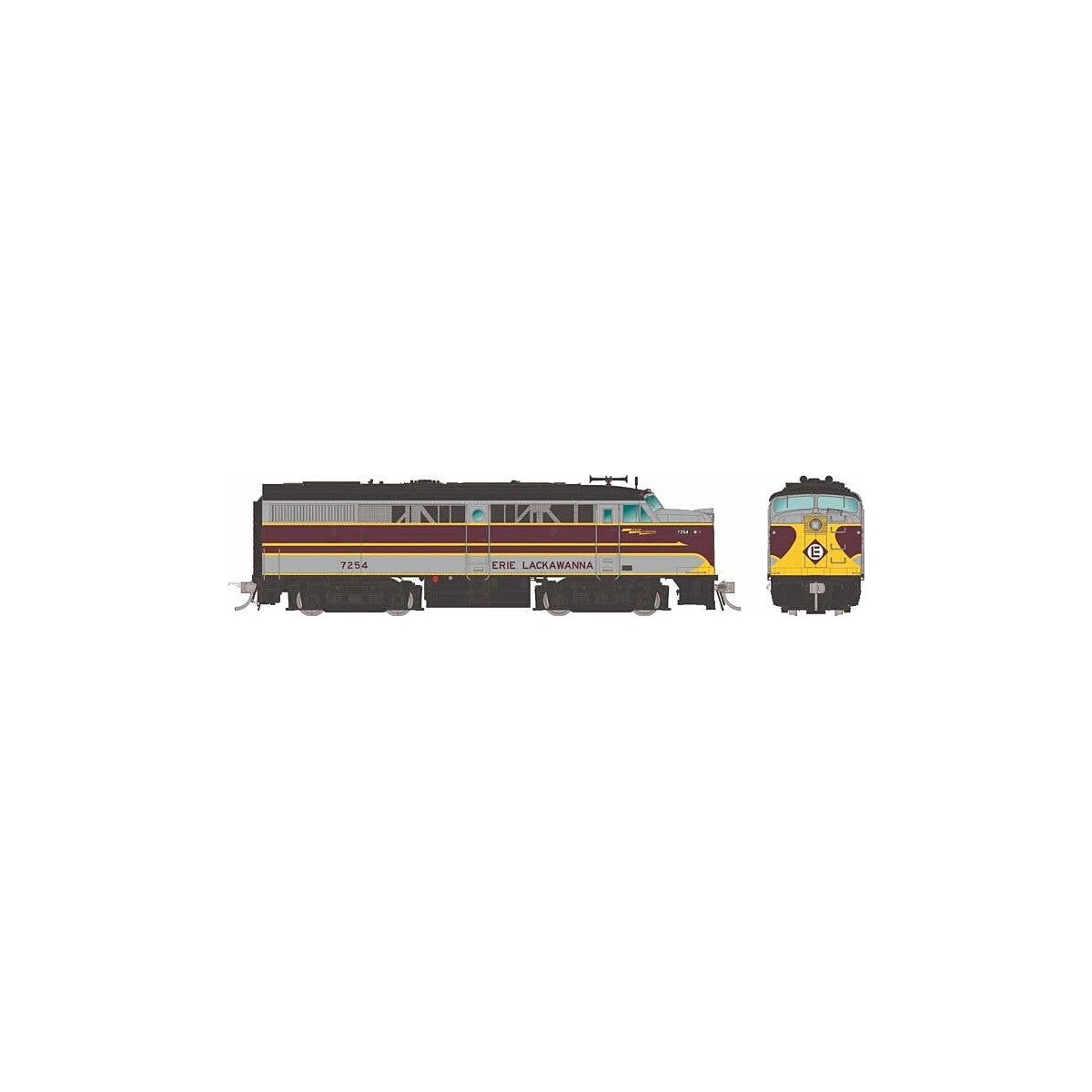 Alco FA1 - Standard DC -- Erie Lackawanna 7271 (gray, maroon, yellow), HO, Rapido Trains Inc 37046