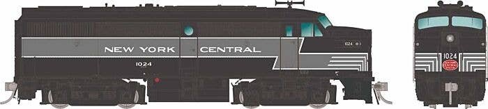 Alco FA1 - Standard DC -- New York Central 1002 (Lightning Stripe, black, gray), HO, Rapido Trains Inc 37068