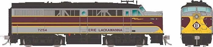 Alco FA1 - Standard DC -- Erie Lackawanna 7344 (gray, maroon, yellow), HO, Rapido Trains Inc 37045