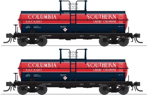 6000 Gallon Tank, Columbia Southern, Dark Blue & Red, 2-pack, HO (SACX 631, SACX 633), HO, BLI, 10350