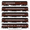 PRR Heavyweight 5-Car Passenger Set, 1950's Era, N (PB70 4792, P70 3435, P70 3609, P70 3724, Z74d 7509 "Ohio"), N, BLI, 10652