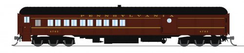 PB70 Coach-Baggage Combine, PRR 5120, Late 1940's Paint, N, BLI, 10656