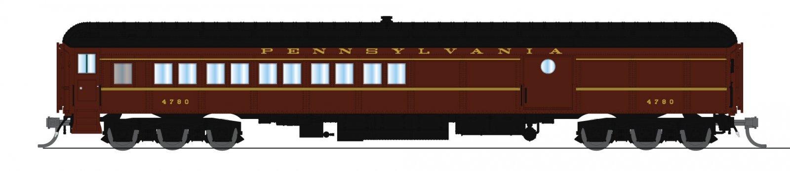 PB70 Coach-Baggage Combine, PRR 5120, Late 1940's Paint, N, BLI, 10656