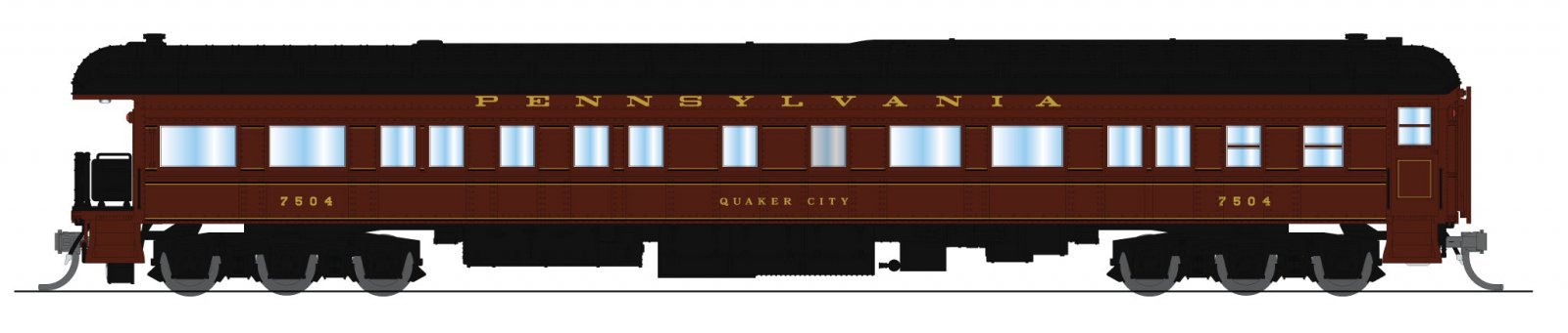 Z74D Business Car, PRR 7504, "Quaker City", Late 1940's, N, BLI, 10663