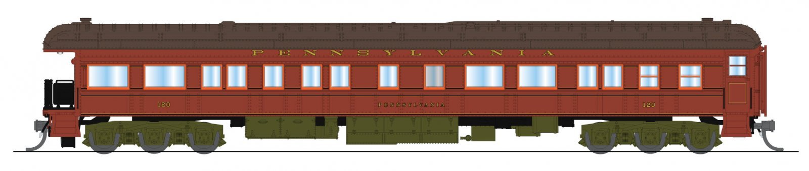 Z74D Business Car, PRR 120, "Pennsylvania", Mid-1930's Appearance, N, BLI, 10667