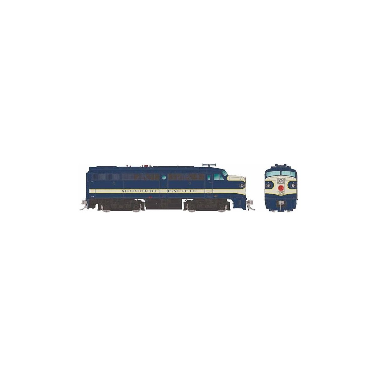 Alco FA1 - Standard DC -- Missouri Pacific 326 (blue, gray), HO, Rapido Trains Inc 37060
