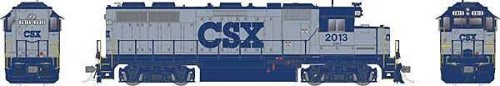 EMD GP38 Low Nose - Standard DC -- CSX 2046 (gray, blue cab trim and lettering), HO, Rapido Trains Inc 38012