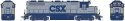 EMD GP38 Low Nose - Standard DC -- CSX 2046 (gray, blue cab trim and lettering), HO, Rapido Trains Inc 38012