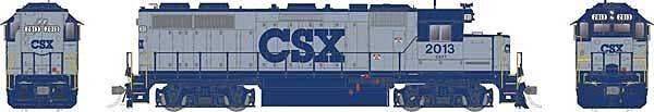 EMD GP38 Low Nose - Standard DC -- CSX 2046 (gray, blue cab trim and lettering), HO, Rapido Trains Inc 38012