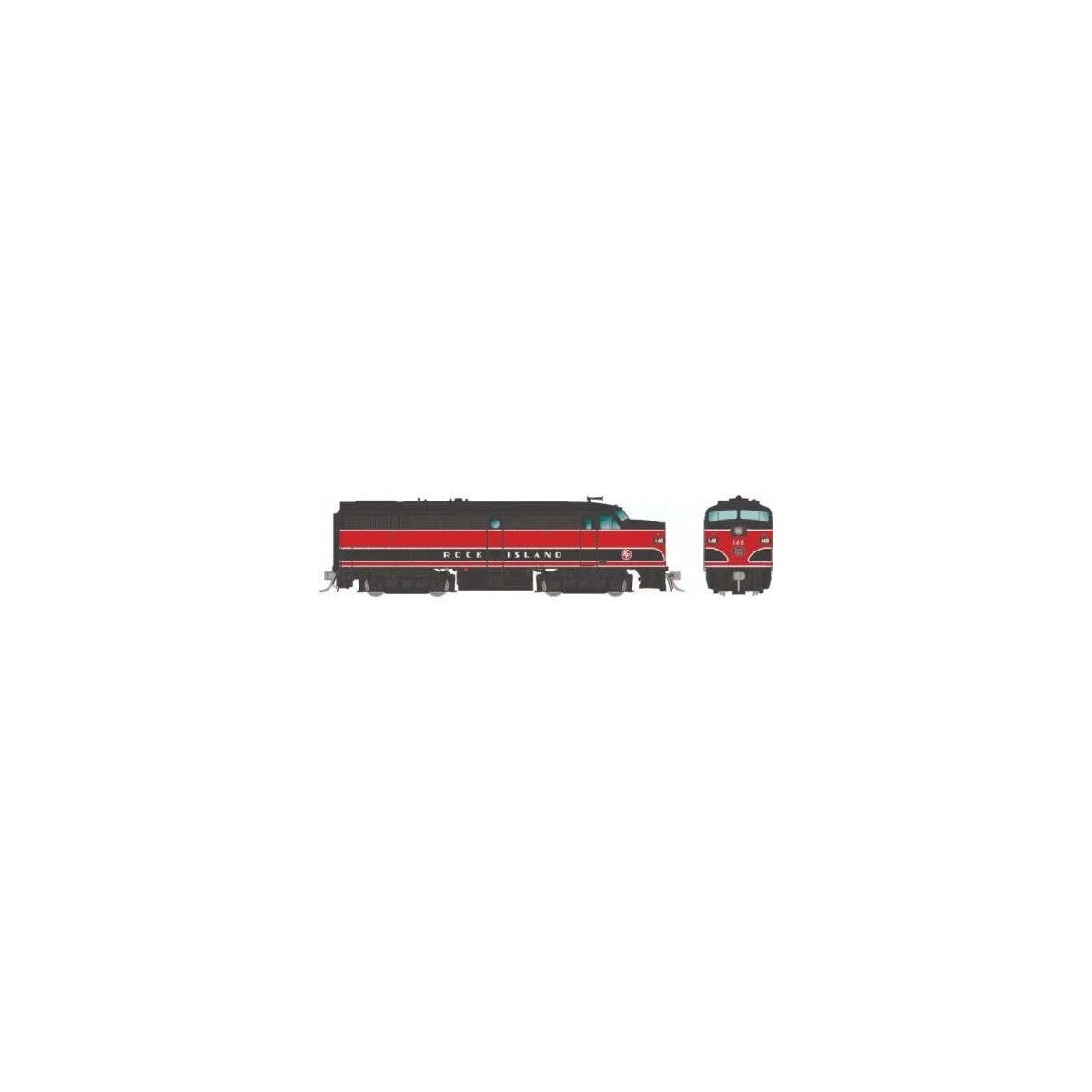 Alco FA1 - Standard DC -- Rock Island 154 (black, red), HO, Rapido Trains Inc 37071