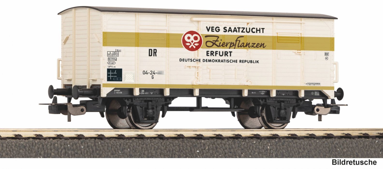Covered Freight Car G02 VEG Saatgut Erfurt DR III, HO, PIKO 24555