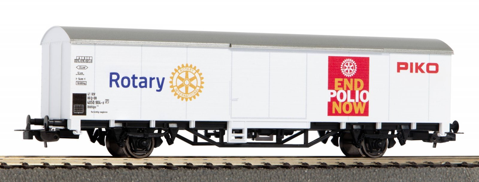 Covered Goods Waggon Rotary "End Polio Now", HO, PIKO 27907