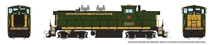 GMD-1 4-Axle Version - Standard DC -- Canadian National 1907 (green, black, gold), HO, Rapido Trains Inc 10065
