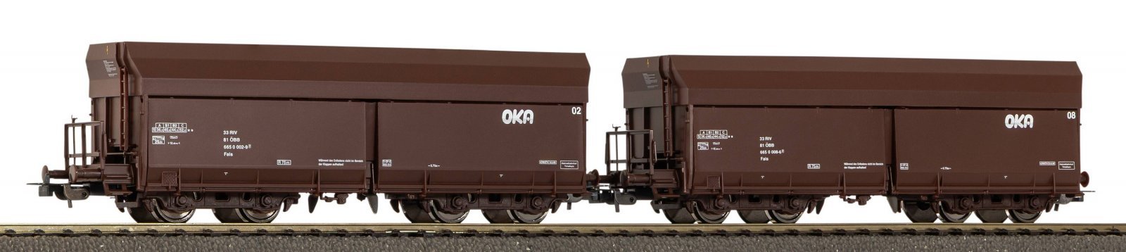 2-Piece Set Self-Unloading Car WTK/ ÖBB IV, HO, PIKO 28332