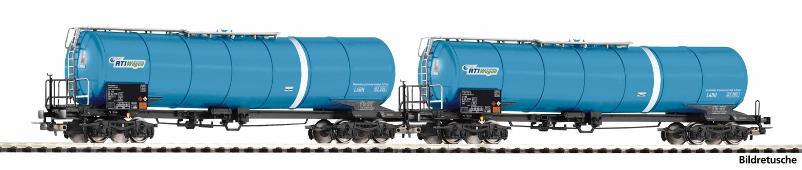 2-Piece Set Sloped Tank Car RTI VI, HO, PIKO 28343