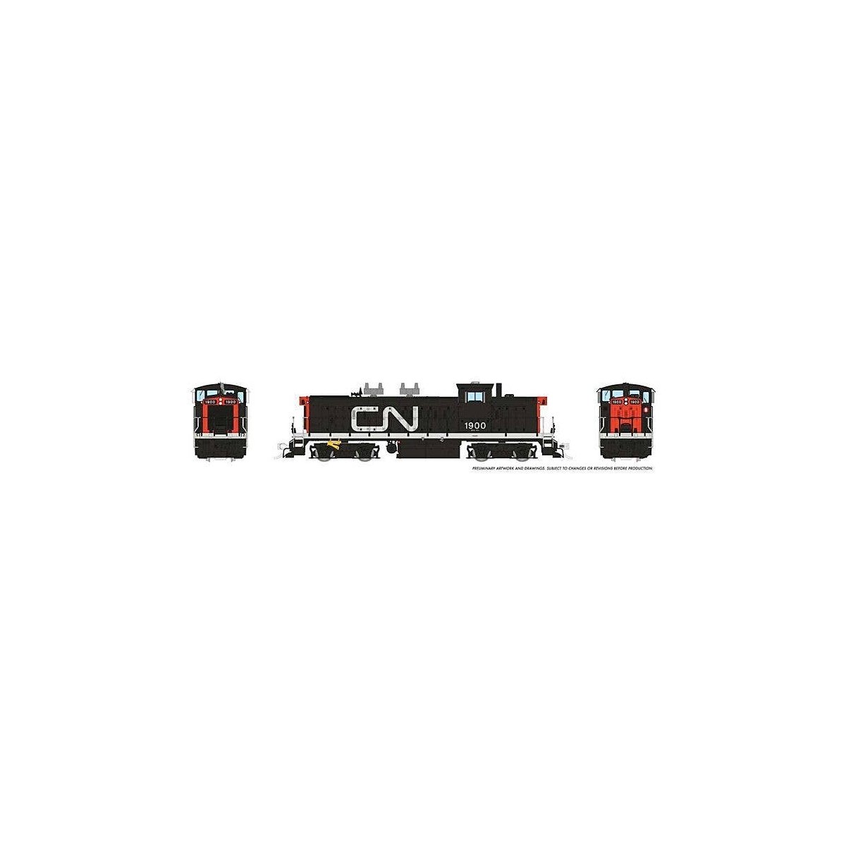 GMD-1 4-Axle Version - Standard DC -- Canadian National 1903 (black, red, Noodle Logo), HO, Rapido Trains Inc 10069