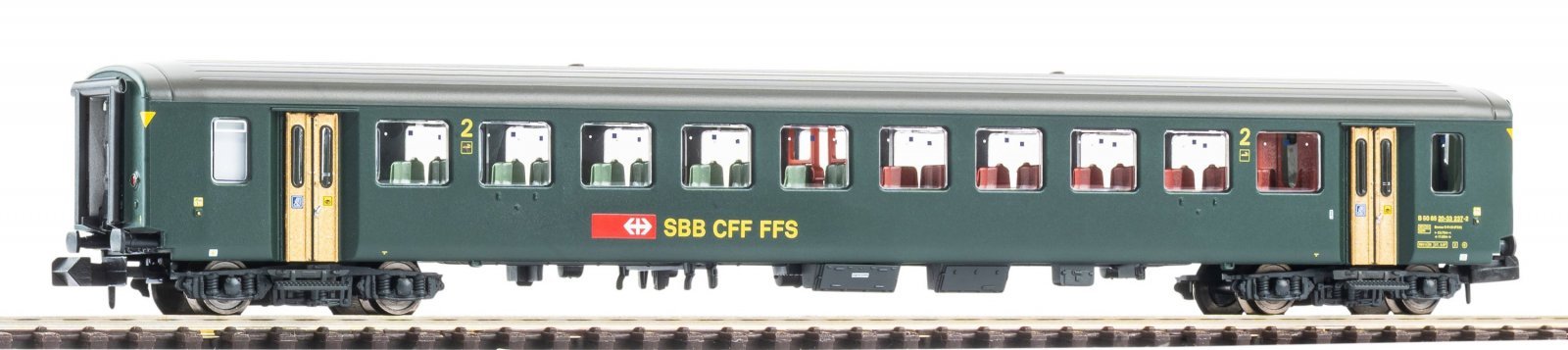 N-Passenger Car EW I, 2. Class with new lettering and grey roof SBB V, N, PIKO 94379