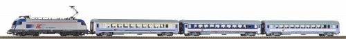 Starter Set Taurus + 3 IC cars PKP A-Track w. Railbed, HO, PIKO 97931